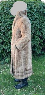 Originele lange vintage nerts jas bontjas maat 42/44, Ophalen of Verzenden, Gedragen, Maat 42/44 (L), Beige
