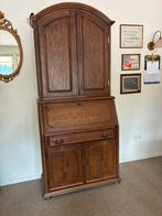 Klassieke eikenhouten secretaire kast – vintage jaren ’60-70, Ophalen, Gebruikt, Vintage