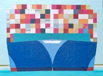 Containerschip collage op paneel beschikbaar voor biedingen