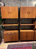 Vintage Mid Century Scandinavisch design 3-delig wandmeubel, Huis en Inrichting, Ophalen, Met deur(en), Zo goed als nieuw, 150 tot 200 cm