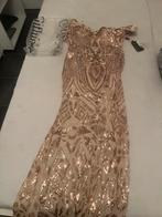 Feestjurk / Bruiloft jurk, Ophalen, Beige, Zo goed als nieuw, Maat 36 (S)