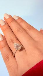 Verlovingsring / Trouwring 14 kt met 2.21 ct Diamant E VS1, Ophalen of Verzenden, Zo goed als nieuw, 17 tot 18, Dame