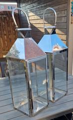 Lantaarn chrome  20x20x70cm, Huis en Inrichting, Ophalen of Verzenden, Zo goed als nieuw