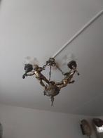 Gave antieke bronzen cupido lamp / met 3 engelen, Ophalen of Verzenden, Zo goed als nieuw