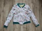 Prachtig wit vest, jasje met gekleurde vogels en bloemen, S., Kleding | Dames, Ophalen of Verzenden, Onb, Maat 36 (S), Wit