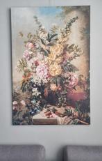 Mooi canvas bloemenschilderij van Josep Mirabent, Ophalen, Zo goed als nieuw, Schilderij, 100 tot 125 cm