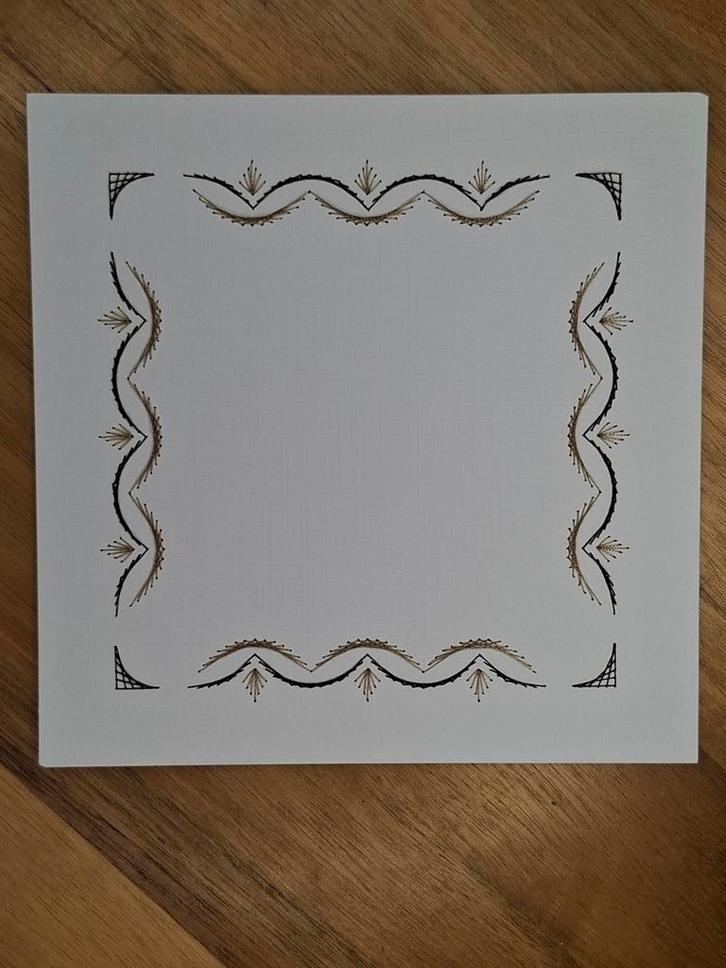 Geborduurde opleg kaart basiskaart wit, Hobby en Vrije tijd, Kaarten | Zelf maken, Zo goed als nieuw, Blanco kaart of Basiskaart