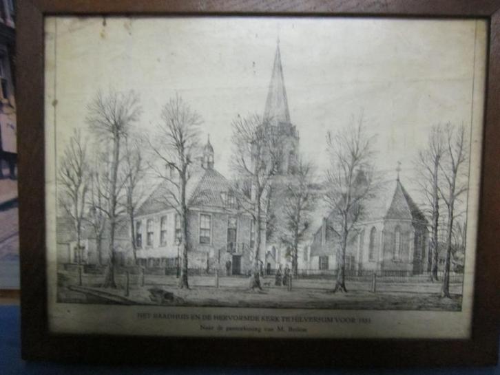 Pen tekening van hilversum door .M. Betlem UNIC, Antiek en Kunst, Kunst | Tekeningen en Foto's, Ophalen of Verzenden