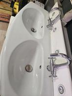 Dubbele wastafel, Huis en Inrichting, Badkamer | Badkamermeubels, Ophalen, Gebruikt, 100 tot 150 cm, Minder dan 100 cm