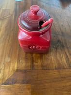 Le Creuset jampot met lepel cerise, Huis en Inrichting, Keuken | Servies, Gebruikt, Keramiek, Overige typen, Ophalen of Verzenden
