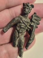 Romeins Mercurius beeldje brons bodemvondst., Antiek en Kunst, Antiek | Koper en Brons, Ophalen of Verzenden