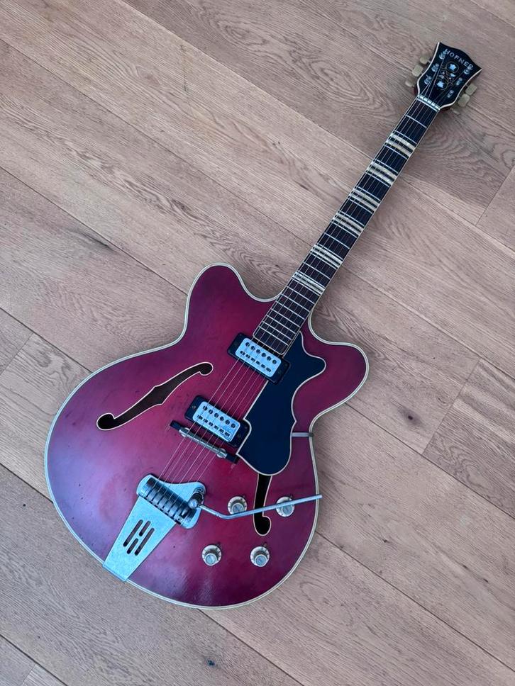 Hofner Verythin 1965, Muziek en Instrumenten, Snaarinstrumenten | Gitaren | Elektrisch, Gebruikt, Hollow body, Overige merken