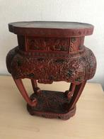 Chinees bijzettafeltje. Donkerrood/ zwart, Ophalen of Verzenden