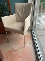 Bert Plantagie 6 crème/beige leren eetkamer stoelen, Huis en Inrichting, Stoelen, Ophalen, Gebruikt, Wit, Leer