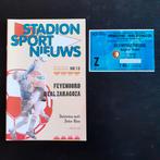 Programma en ticket Feyenoord-Real Zaragoza Europa Cup II 95, Gebruikt, Feyenoord, Verzenden