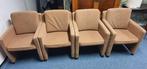 4 luxe eetkamerstoelen op wieltjes, Ophalen, Gebruikt, Bruin, Hout