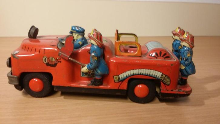 Blikken brandweer ladderwagen Nomura Toys jaren 50, Antiek en Kunst, Antiek | Speelgoed, Ophalen of Verzenden