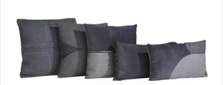 Nieuwe Set  van 5 Coco Maison Kussens (grijs), Huis en Inrichting, Woonaccessoires | Kussens, Nieuw, Grijs, Vierkant, Ophalen