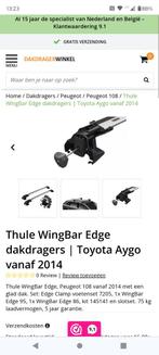 Thule WingBar Edge dakdragers Peugeot 108 Toyota Aygo, Nieuw, Ophalen of Verzenden