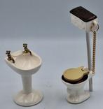 Wastafel en wc, vintage made in Japan voor poppenhuis, Ophalen of Verzenden, Gebruikt, Sanitair