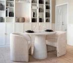 Woood Damon eettafel betonlook wit 100cm, Huis en Inrichting, Ophalen, 100 tot 150 cm, Rond, Nieuw