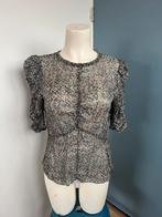 Isabel marant x h&m zijde doorschijnende top grijs oranje 40, Ophalen of Verzenden, Zo goed als nieuw, Korte mouw, X