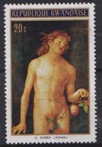 Rwanda 1970 Schilderij A. Durer Adam naakt, Postzegels en Munten, Ophalen of Verzenden, Postfris, Overige thema's