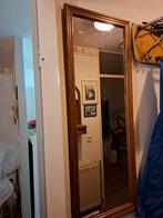 Eiken passpiegel.  Donkerbruin, Antiek en Kunst, Ophalen, Rechthoekig