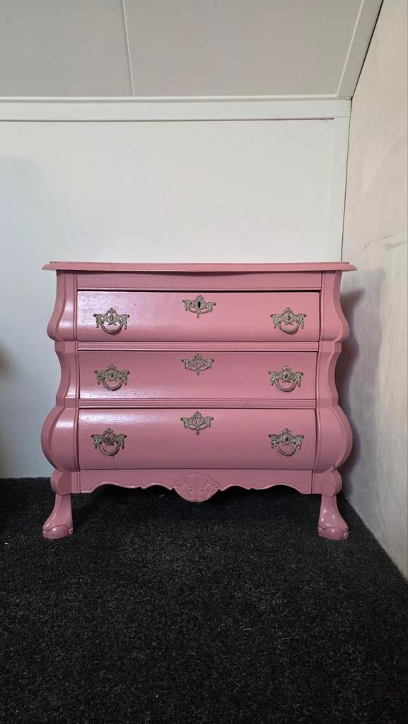 Vintage ladekast – oudroze – brocante stijl, Huis en Inrichting, Kasten | Ladekasten, Ophalen, Gebruikt, 50 tot 100 cm, Minder dan 100 cm