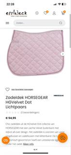 Horsegear Velvet lichtpaars dressuur full dekje, Ophalen of Verzenden, Nieuw, Dekje