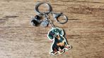 Ketting/Sleutelhanger Teckel groot met beschermengeltje, Verzenden, Nieuw, Dier