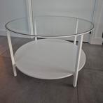 ikea salontafel ø 75 cm met glasplaat (alleen ophalen), Ophalen, Gebruikt, Rond, 55 tot 75 cm