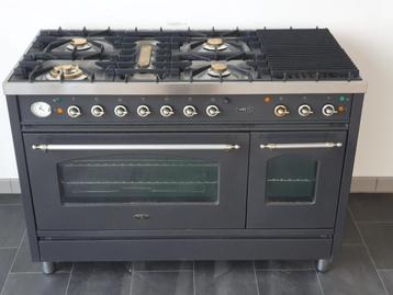  Luxe Fornuis Boretti 120cm antraciet + rvs grill beschikbaar voor biedingen