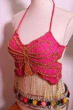 Glitter vlindertops met kralen XS S M FUCHSIA ZWART BORDEAUX, Blauw, Nieuw, Ophalen of Verzenden, Maat 36 (S)