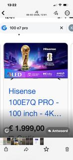 100 inch Hisense tv, Ophalen of Verzenden, Nieuw, LED, Ultra HD (4K)