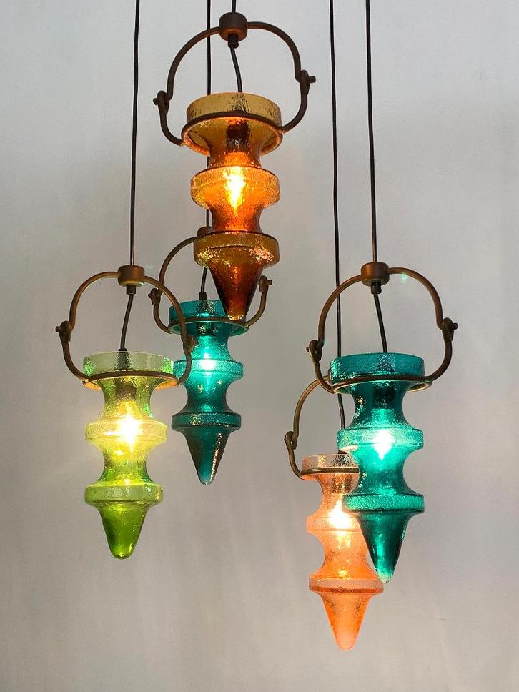 Vintage Nanny Still Cascade stalactiet hanglamp brutalist, Huis en Inrichting, Lampen | Hanglampen, Gebruikt, Minder dan 50 cm