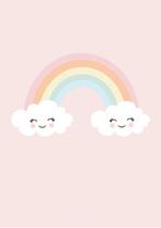 Poster regenboog A4 decoratie kinderkamer babykamer meisje, Rechthoekig Staand, Verzenden, A4 of kleiner, Nieuw