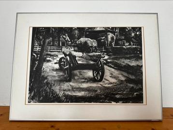 Bouke van der Sloot – gesigneerde litho “Boerenerf” beschikbaar voor biedingen