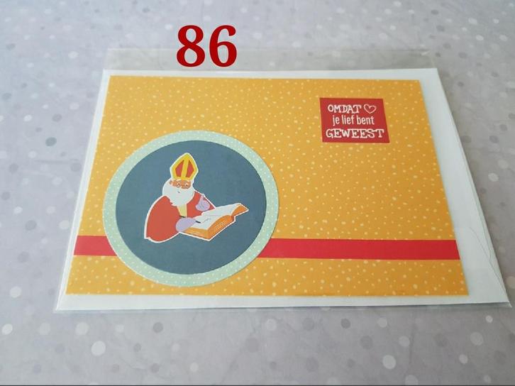 Sinterklaas kaart, omdat je lief bent geweest 86, Hobby en Vrije tijd, Kaarten | Zelfgemaakt, Nieuw, Overige thema's, Ophalen