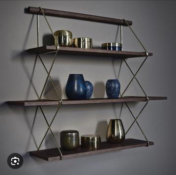 Bolia wandrek set - wandplanken set - walnoot staal X shelf beschikbaar voor biedingen