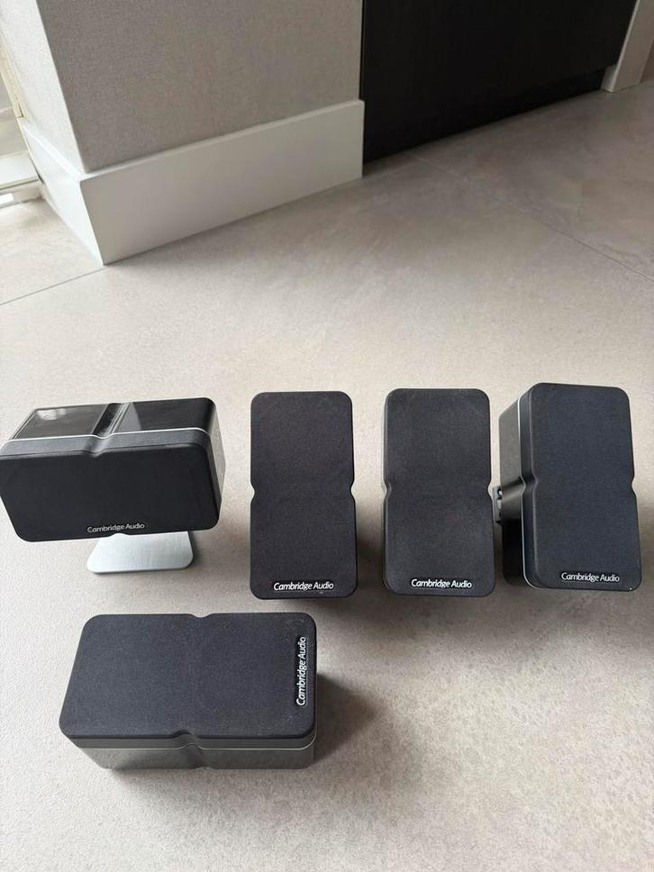 Set van 5x Cambridge Audio Minx Min 21 Satellietluidspreker, Audio, Tv en Foto, Luidsprekers, Gebruikt, Front, Rear of Stereo speakers