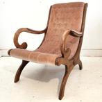 Roze velvet chesterfield stijl fauteuil, Gebruikt, Minder dan 75 cm, Vintage, Devintagerie