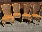 Rotan Stoelen - Set van 4, Huis en Inrichting, Stoelen, Ophalen, Gebruikt, Bruin, Riet of Rotan