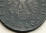 10 Pfennig 1940D Nazi Duitsland Misslag Munt WWII Swastika, Duitsland, Ophalen of Verzenden