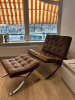 Barcelona chair donkerbruin leer, Huis en Inrichting, Fauteuils, Ophalen, Leer