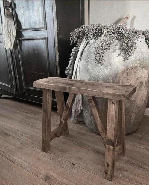 ~Stoer Sober Landelijk Houten Krukje/Bankje~, Huis en Inrichting, Woonaccessoires | Overige, Zo goed als nieuw, Ophalen of Verzenden