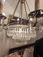 Zeer oude werkende plafond lamp kristallen pegels, Ophalen, Heikant 21 Kaatsheuvel, Barok, boudoir, brocante romantisch lieflijk klassiek