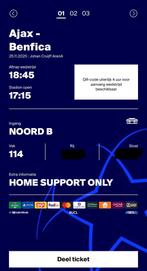 Ajax - Benfica 2 tickets naast elkaar vak 114, 1 in vak 115, Drie personen of meer, November, Europa of Champions League