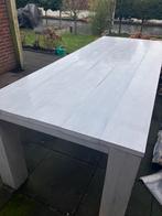 Grote houten tafel met eikenhouten poten 250x100, Tuin en Terras, Ophalen, Rechthoekig, Hout