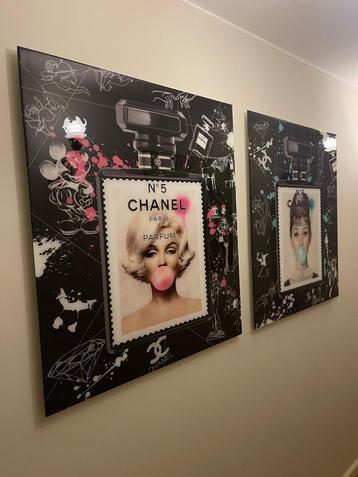 SET KUNSTWERKEN Diederik Van Apple - Marilyn Monroe Audrey beschikbaar voor biedingen